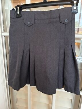 French Toast Dark Gray Pleated School Skirt